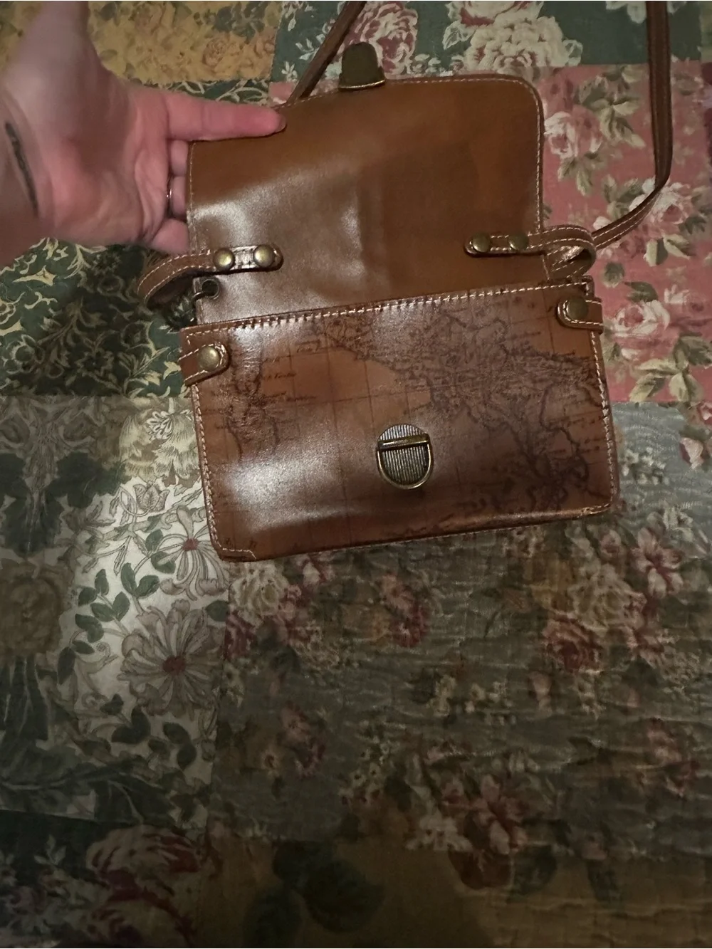 Patricia Nash Leather Crossbody (attached wallet)